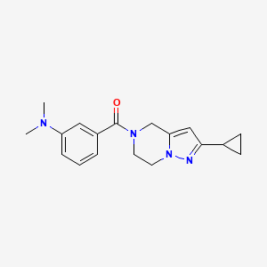 (2-cyclopropyl-6,7-dihydropyrazolo[1,5-a]pyrazin-5(4H)-yl)(3-(dimethylamino)phenyl)methanone