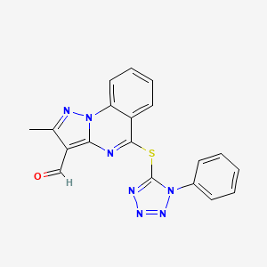 2-Methyl-5-(1-phenyltetrazol-5-yl)sulfanylpyrazolo[1,5-a]quinazoline-3-carbaldehyde