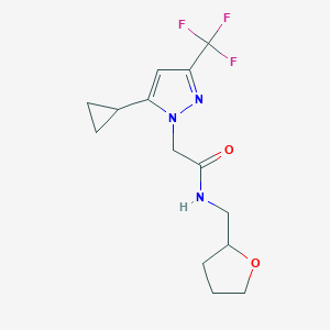 2-[5-cyclopropyl-3-(trifluoromethyl)-1H-pyrazol-1-yl]-N-(tetrahydro-2-furanylmethyl)acetamide