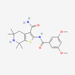 2-[(3,5-Dimethoxybenzoyl)amino]-5,5,7,7-tetramethyl-4,6-dihydrothieno[2,3-c]pyridine-3-carboxamide