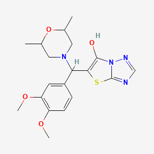 molecular formula C19H24N4O4S B2798733 5-((3,4-二甲氧基苯基)(2,6-二甲基吗啉基)甲基)噻唑并[3,2-b][1,2,4]三唑-6-醇 CAS No. 1005259-07-3