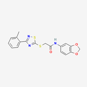 N-(benzo[d][1,3]dioxol-5-yl)-2-((3-(o-tolyl)-1,2,4-thiadiazol-5-yl)thio)acetamide