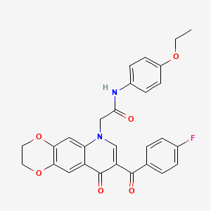 N-(4-ethoxyphenyl)-2-[8-(4-fluorobenzoyl)-9-oxo-2,3-dihydro-[1,4]dioxino[2,3-g]quinolin-6-yl]acetamide