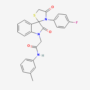 molecular formula C25H20FN3O3S B2798752 2-(3'-(4-氟苯基)-2,4'-二氧代螺环吲哚-3,2'-噻唑烷-1-基)-N-(间甲苯基)乙酰胺 CAS No. 894553-59-4