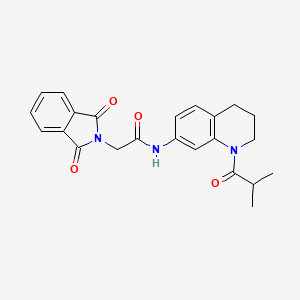 molecular formula C23H23N3O4 B2798754 2-(1,3-dioxoisoindolin-2-yl)-N-(1-isobutyryl-1,2,3,4-tetrahydroquinolin-7-yl)acetamide CAS No. 1005298-58-7