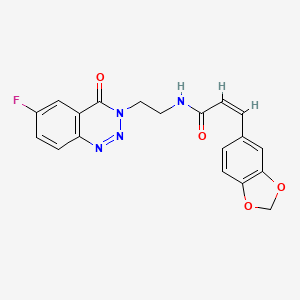 (Z)-3-(benzo[d][1,3]dioxol-5-yl)-N-(2-(6-fluoro-4-oxobenzo[d][1,2,3]triazin-3(4H)-yl)ethyl)acrylamide