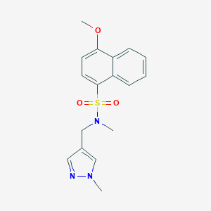 molecular formula C17H19N3O3S B279876 4-methoxy-N-methyl-N-[(1-methyl-1H-pyrazol-4-yl)methyl]-1-naphthalenesulfonamide 
