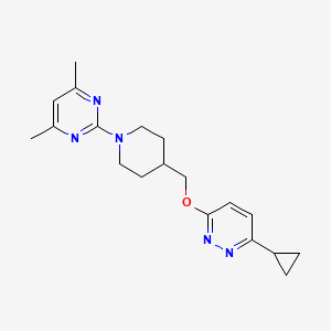 2-[4-[(6-Cyclopropylpyridazin-3-yl)oxymethyl]piperidin-1-yl]-4,6-dimethylpyrimidine