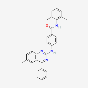 molecular formula C30H26N4O B2798771 N-(2,6-dimethylphenyl)-4-[(6-methyl-4-phenylquinazolin-2-yl)amino]benzamide CAS No. 337483-27-9