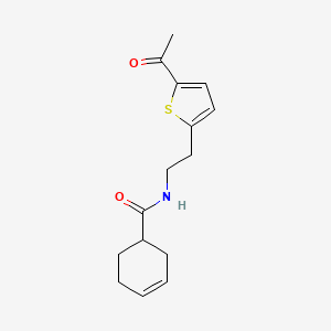molecular formula C15H19NO2S B2798778 N-(2-(5-acetylthiophen-2-yl)ethyl)cyclohex-3-enecarboxamide CAS No. 2034437-29-9