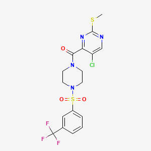5-Chloro-2-(methylsulfanyl)-4-{4-[3-(trifluoromethyl)benzenesulfonyl]piperazine-1-carbonyl}pyrimidine