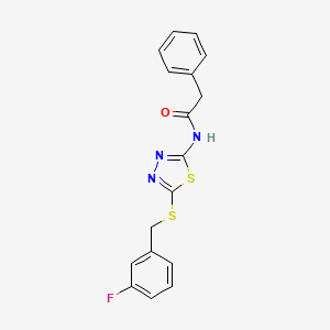 N-(5-((3-fluorobenzyl)thio)-1,3,4-thiadiazol-2-yl)-2-phenylacetamide