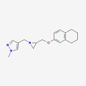 1-Methyl-4-[[2-(5,6,7,8-tetrahydronaphthalen-2-yloxymethyl)aziridin-1-yl]methyl]pyrazole