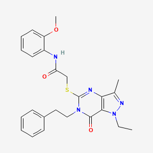 2-((1-ethyl-3-methyl-7-oxo-6-phenethyl-6,7-dihydro-1H-pyrazolo[4,3-d]pyrimidin-5-yl)thio)-N-(2-methoxyphenyl)acetamide