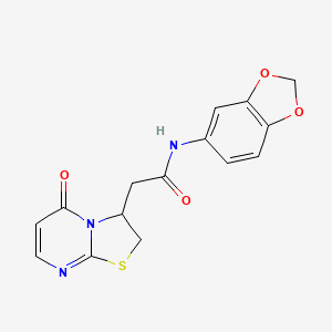 N-(benzo[d][1,3]dioxol-5-yl)-2-(5-oxo-3,5-dihydro-2H-thiazolo[3,2-a]pyrimidin-3-yl)acetamide