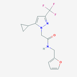 2-[5-cyclopropyl-3-(trifluoromethyl)-1H-pyrazol-1-yl]-N-(2-furylmethyl)acetamide