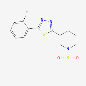 2-(2-Fluorophenyl)-5-(1-(methylsulfonyl)piperidin-3-yl)-1,3,4-thiadiazole