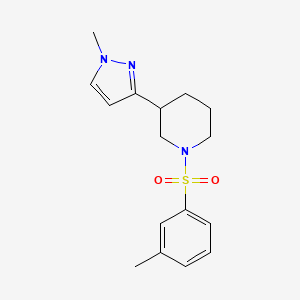 molecular formula C16H21N3O2S B2798825 3-(1-methyl-1H-pyrazol-3-yl)-1-(m-tolylsulfonyl)piperidine CAS No. 2200472-88-2