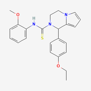 molecular formula C23H25N3O2S B2798844 1-(4-ethoxyphenyl)-N-(2-methoxyphenyl)-3,4-dihydropyrrolo[1,2-a]pyrazine-2(1H)-carbothioamide CAS No. 393831-54-4