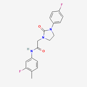 molecular formula C18H17F2N3O2 B2798849 N-(3-氟-4-甲基苯基)-2-(3-(4-氟苯基)-2-氧代咪唑啉-1-基)乙酰胺 CAS No. 1251564-85-8