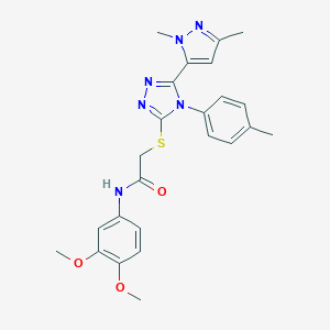 N-(3,4-dimethoxyphenyl)-2-{[5-(1,3-dimethyl-1H-pyrazol-5-yl)-4-(4-methylphenyl)-4H-1,2,4-triazol-3-yl]sulfanyl}acetamide