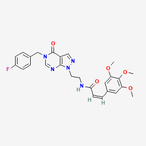 (Z)-N-(2-(5-(4-fluorobenzyl)-4-oxo-4,5-dihydro-1H-pyrazolo[3,4-d]pyrimidin-1-yl)ethyl)-3-(3,4,5-trimethoxyphenyl)acrylamide