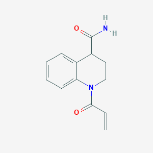 molecular formula C13H14N2O2 B2798854 1-Prop-2-enoyl-3,4-dihydro-2H-quinoline-4-carboxamide CAS No. 2308316-28-9