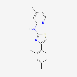molecular formula C17H17N3S B2798857 N-[4-(2,4-dimethylphenyl)-1,3-thiazol-2-yl]-4-methylpyridin-2-amine CAS No. 1029783-83-2