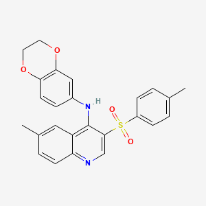 N-(2,3-dihydrobenzo[b][1,4]dioxin-6-yl)-6-methyl-3-tosylquinolin-4-amine