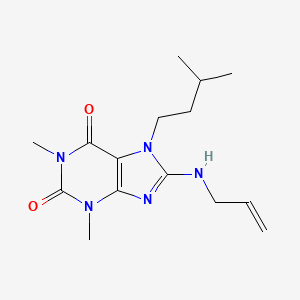 molecular formula C15H23N5O2 B2798861 8-Allylamino-1,3-dimethyl-7-(3-methyl-butyl)-3,7-dihydro-purine-2,6-dione CAS No. 385419-46-5