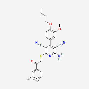 2-{[2-(1-Adamantyl)-2-oxoethyl]sulfanyl}-6-amino-4-(4-butoxy-3-methoxyphenyl)-3,5-pyridinedicarbonitrile