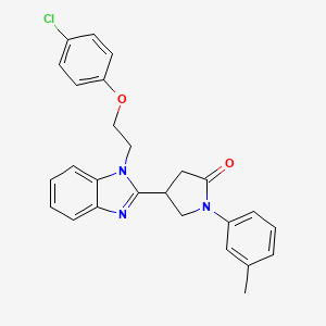 molecular formula C26H24ClN3O2 B2798878 4-(1-(2-(4-chlorophenoxy)ethyl)-1H-benzo[d]imidazol-2-yl)-1-(m-tolyl)pyrrolidin-2-one CAS No. 848727-41-3