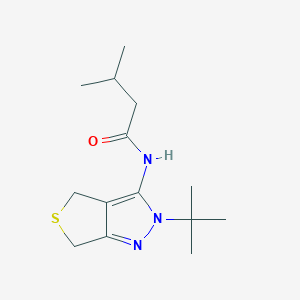 molecular formula C14H23N3OS B2798880 N-(2-tert-butyl-4,6-dihydrothieno[3,4-c]pyrazol-3-yl)-3-methylbutanamide CAS No. 361477-55-6