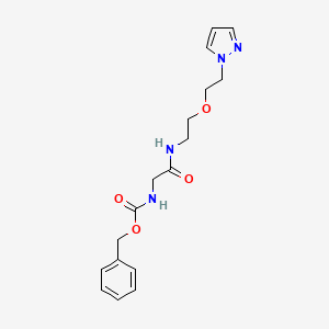 molecular formula C17H22N4O4 B2798885 苄基-N-({2-[2-(1H-吡唑-1-基)乙氧基]乙基}氨基甲酰基)甲酸酯 CAS No. 2097889-86-4