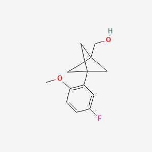 molecular formula C13H15FO2 B2798889 [3-(5-Fluoro-2-methoxyphenyl)-1-bicyclo[1.1.1]pentanyl]methanol CAS No. 2287271-94-5