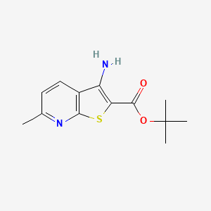 molecular formula C13H16N2O2S B2798890 Tert-butyl 3-amino-6-methylthieno[2,3-b]pyridine-2-carboxylate CAS No. 625366-89-4