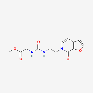 molecular formula C13H15N3O5 B2798897 methyl 2-(3-(2-(7-oxofuro[2,3-c]pyridin-6(7H)-yl)ethyl)ureido)acetate CAS No. 2034324-22-4