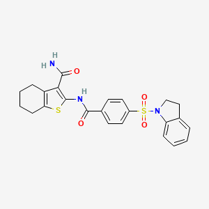 2-(4-(Indolin-1-ylsulfonyl)benzamido)-4,5,6,7-tetrahydrobenzo[b]thiophene-3-carboxamide