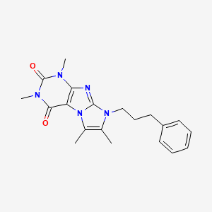 molecular formula C20H23N5O2 B2798900 2,4,7,8-四甲基-6-(3-苯基丙基)嘌呤[7,8-a]咪唑-1,3-二酮 CAS No. 878735-47-8