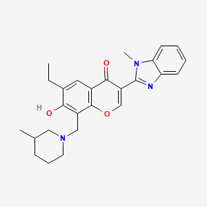 6-ethyl-7-hydroxy-3-(1-methyl-1H-benzo[d]imidazol-2-yl)-8-((3-methylpiperidin-1-yl)methyl)-4H-chromen-4-one