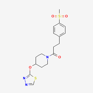 1-(4-((1,3,4-Thiadiazol-2-yl)oxy)piperidin-1-yl)-3-(4-(methylsulfonyl)phenyl)propan-1-one