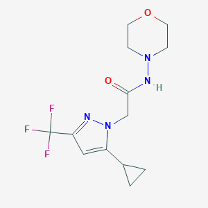 molecular formula C13H17F3N4O2 B279891 2-[5-cyclopropyl-3-(trifluoromethyl)-1H-pyrazol-1-yl]-N-(4-morpholinyl)acetamide 
