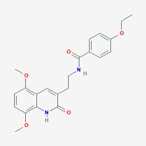 molecular formula C22H24N2O5 B2798912 N-[2-(5,8-二甲氧基-2-氧代-1H-喹啉-3-基)乙基]-4-乙氧基苯甲酰胺 CAS No. 851403-82-2