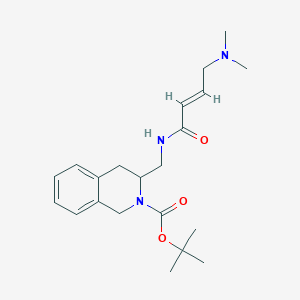 molecular formula C21H31N3O3 B2798914 Tert-butyl 3-[[[(E)-4-(dimethylamino)but-2-enoyl]amino]methyl]-3,4-dihydro-1H-isoquinoline-2-carboxylate CAS No. 2411332-84-6