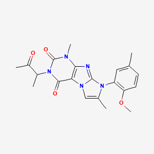 6-(2-Methoxy-5-methylphenyl)-4,7-dimethyl-2-(3-oxobutan-2-yl)purino[7,8-a]imidazole-1,3-dione