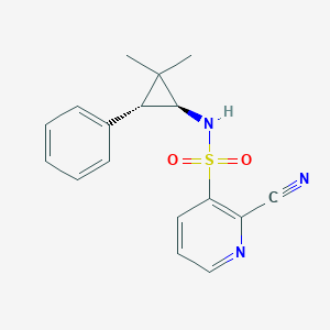 molecular formula C17H17N3O2S B2798918 2-Cyano-N-[(1S,3R)-2,2-dimethyl-3-phenylcyclopropyl]pyridine-3-sulfonamide CAS No. 2261237-68-5