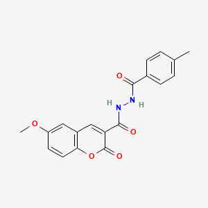 6-methoxy-N'-(4-methylbenzoyl)-2-oxo-2H-chromene-3-carbohydrazide