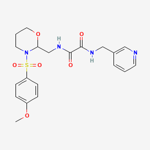 molecular formula C20H24N4O6S B2798923 N1-((3-((4-methoxyphenyl)sulfonyl)-1,3-oxazinan-2-yl)methyl)-N2-(pyridin-3-ylmethyl)oxalamide CAS No. 869071-56-7