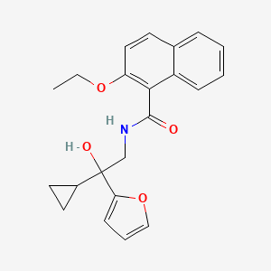 molecular formula C22H23NO4 B2798924 N-(2-环丙基-2-(呋喃-2-基)-2-羟基乙基)-2-乙氧基-1-萘酰胺 CAS No. 1396884-21-1