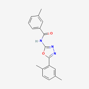 molecular formula C18H17N3O2 B2798926 N-(5-(2,5-二甲基苯基)-1,3,4-噁二唑-2-基)-3-甲基苯甲酰胺 CAS No. 891116-78-2